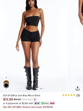 Fashion Nova Low Rise Micro Short - Black